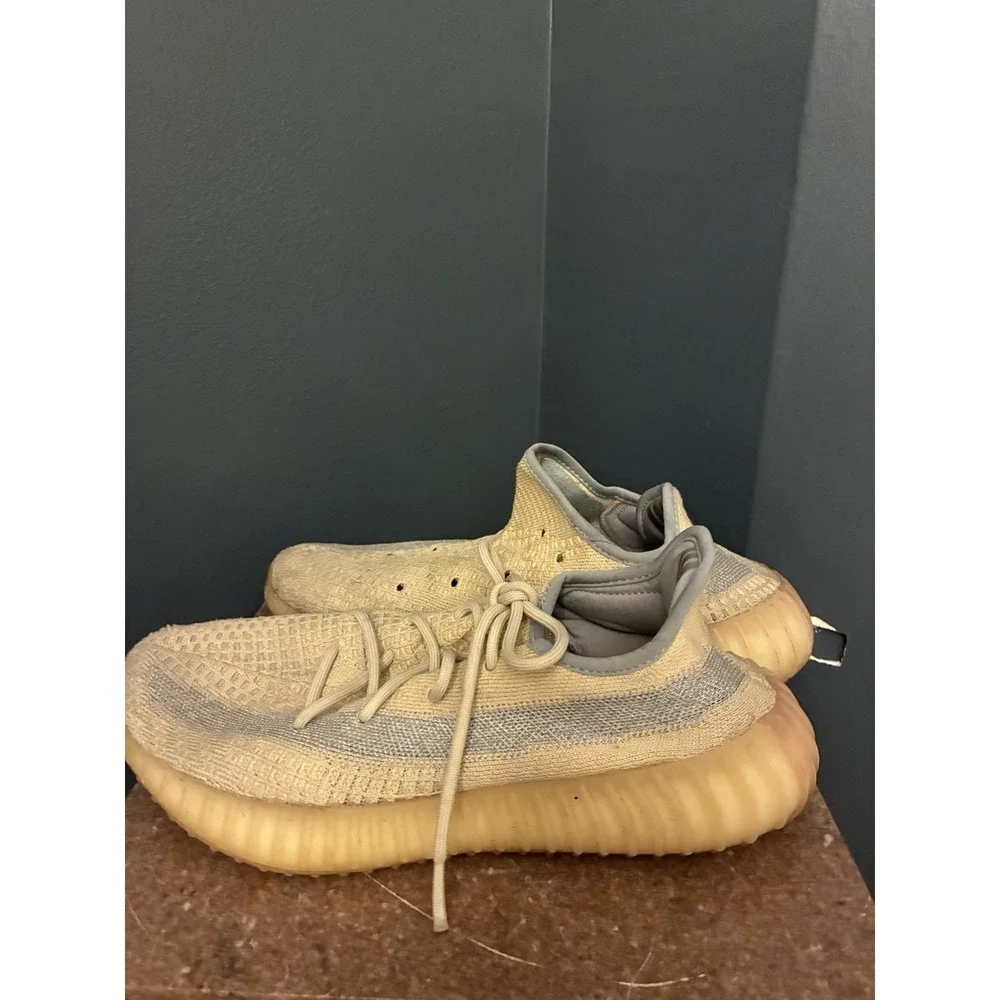 adidas Yeezy Boost 350 V2 Linen Grey Tan‎ FY5158 Size 10 Pre-Owned (READ)